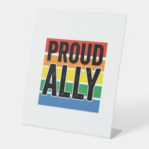 Proud Ally Vintage Pride Support Shirt Design_1 Pedestal Sign