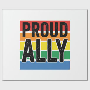 Proud Ally Vintage Pride Support Shirt Design_1 Wrapping Paper