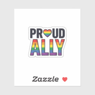 Proud Ally Vintage Rainbow Heart T-Shirt Design_1