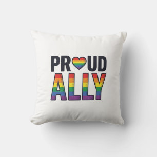 Proud Ally Vintage Rainbow Heart T-Shirt Design_1 Cushion