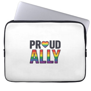Proud Ally Vintage Rainbow Heart T-Shirt Design_1 Laptop Sleeve
