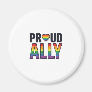 Proud Ally Vintage Rainbow Heart T-Shirt Design_1 Magnet