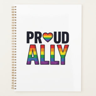 Proud Ally Vintage Rainbow Heart T-Shirt Design_1 Planner