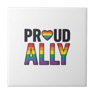 Proud Ally Vintage Rainbow Heart T-Shirt Design_1 Tile