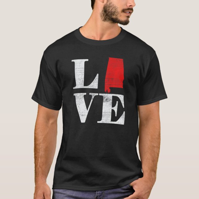Proud America Citizen State Flag Land Map Love Ala T-Shirt (Front)