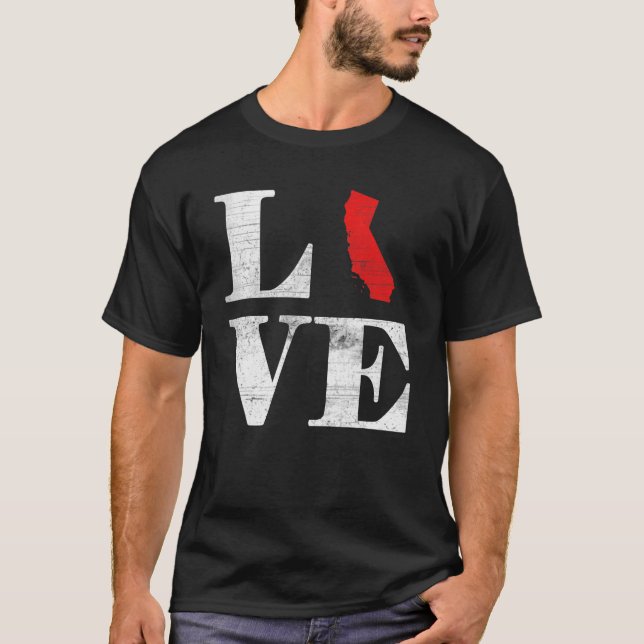 Proud America Citizen State Flag Land Map Love Cal T-Shirt (Front)