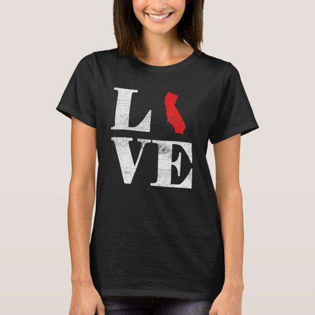 Proud America Citizen State Flag Land Map Love Cal T-Shirt (Front)