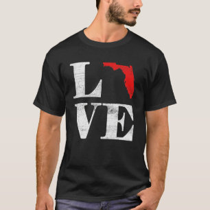 Proud America Citizen State Flag Land Map Love Flo T-Shirt