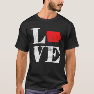 Proud America Citizen State Flag Land Map Love Iow T-Shirt