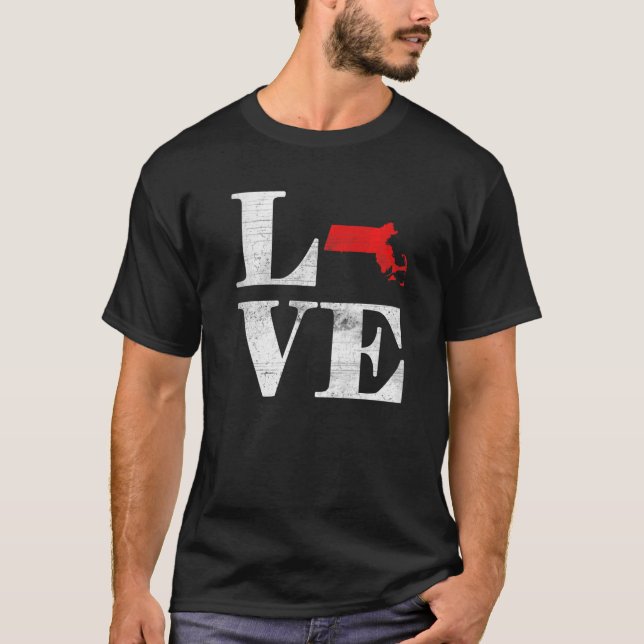 Proud America Citizen State Flag Land Map Love Mas T-Shirt (Front)