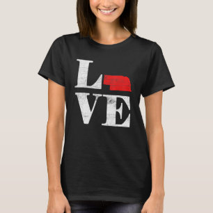 Proud America Citizen State Flag Land Map Love Neb T-Shirt
