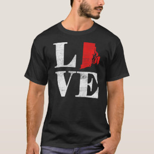Proud America Citizen State Flag Land Map Love Rho T-Shirt