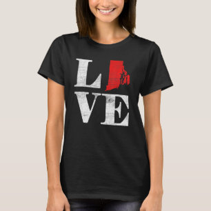 Proud America Citizen State Flag Land Map Love Rho T-Shirt