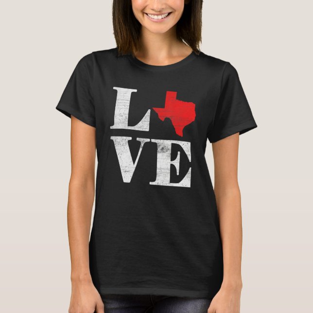 Proud America Citizen State Flag Land Map Love Tex T-Shirt (Front)