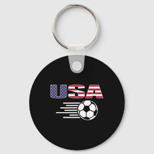 Proud America Soccer Fans Jersey - Usa Flag Footby Key Ring