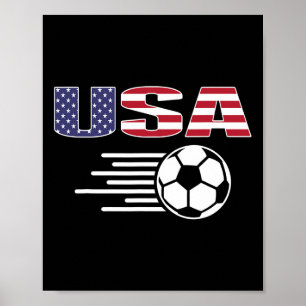Proud America Soccer Fans Jersey - Usa Flag Footby Poster