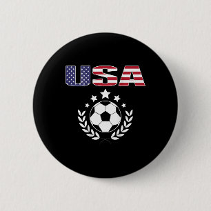 Proud America Soccer Fans Jersey - Usa Flag Footll 6 Cm Round Badge