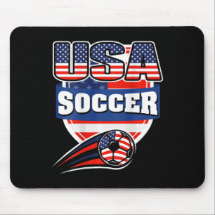 Proud America Soccer Fans Jersey - Usa Flag Footll Mouse Mat