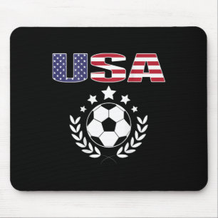Proud America Soccer Fans Jersey - Usa Flag Footll Mouse Mat