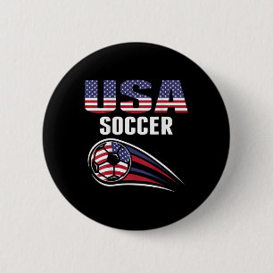Proud America Soccer Team Supporter Usa Flag Footb 6 Cm Round Badge