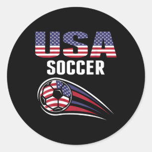 Proud America Soccer Team Supporter Usa Flag Footb Classic Round Sticker