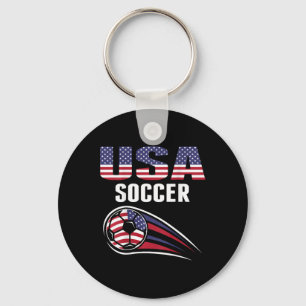 Proud America Soccer Team Supporter Usa Flag Footl Key Ring