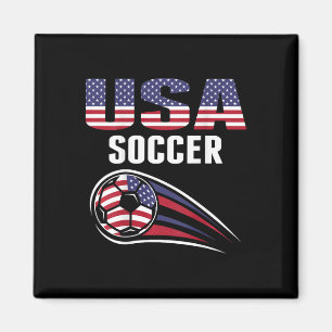 Proud America Soccer Team Supporter Usa Flag Footl Magnet