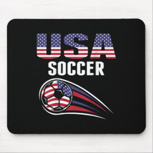 Proud America Soccer Team Supporter Usa Flag Footl Mouse Mat