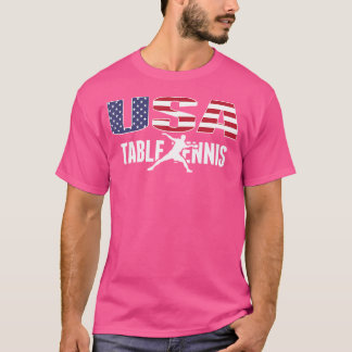 Proud America Table Tennis Lovers Jersey Usa Flag T-Shirt