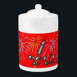 Proud American -<br><div class="desc">This design features three stars in red, blue and white. "proud to be an American" is printed on this design. The rocket is being launched with colourful fireworks bursting. This design is featured in assorted accessories and also comes in red and blue backrounds</div>