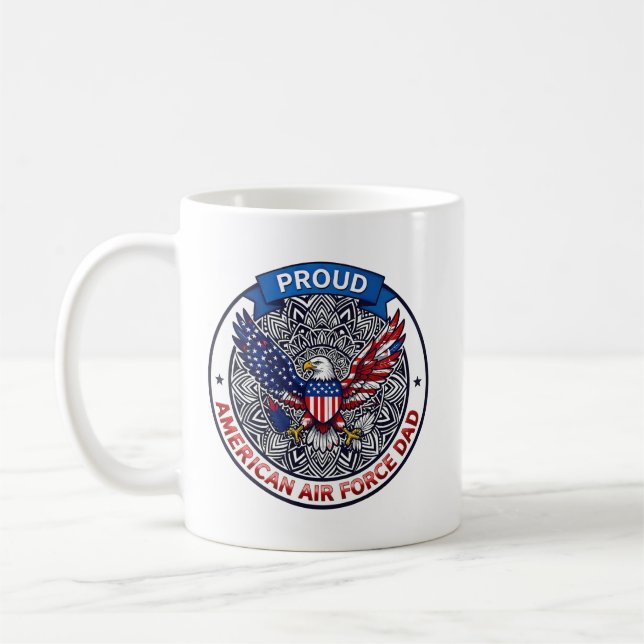 Proud American Air Force Dad Coffee Mug (Left)