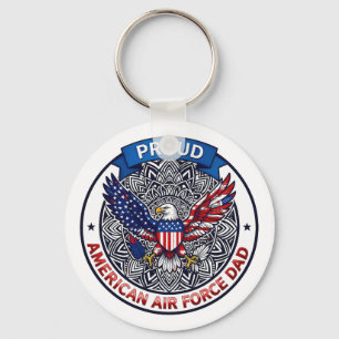 Proud American Air Force Dad Key Ring