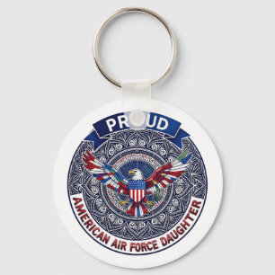 Proud American Air Force Daughter Key Ring