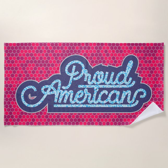 Proud American Beach Towel (Front)