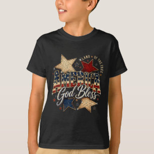 Proud american blessed patriot retro 4th of july T-Shirt