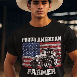 Proud American Farmer Agriculturist Farming   T-Shirt