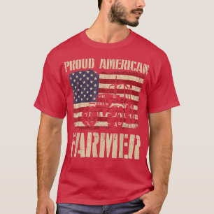 Proud American Farmer Patriotic 4th of July USA Fl T-Shirt