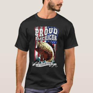Proud American Fish Fly USA Flag Let Freedom Reign T-Shirt