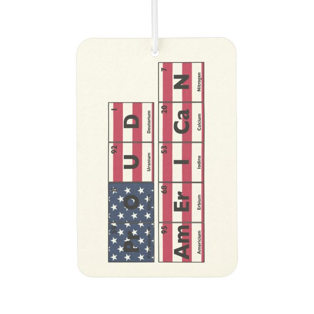 Proud American Flag USA 4th Of July Car Air Freshener (Front)
