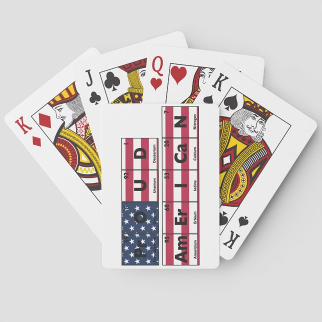 Proud American Flag USA 4th Of July Playing Cards (Back)