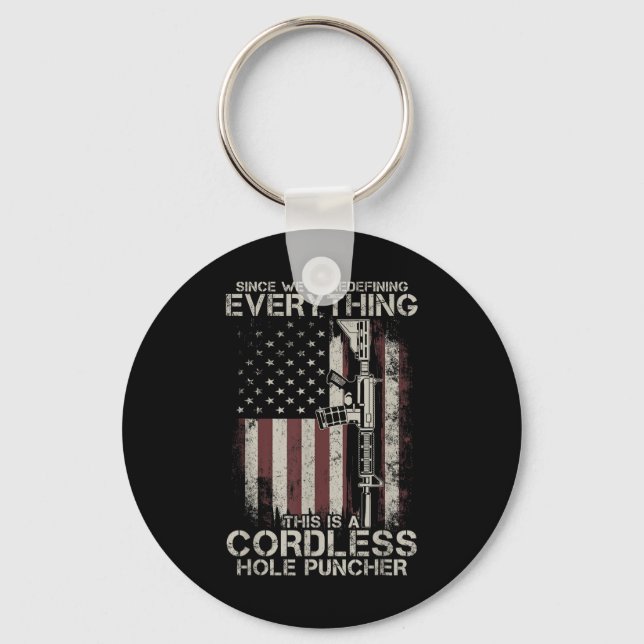 Proud American Flag Veteran Gun Rights Tlt Cordles Key Ring (Front)