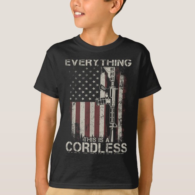 Proud American Flag Veteran Gun Rights Tlt Cordles T-Shirt (Front)
