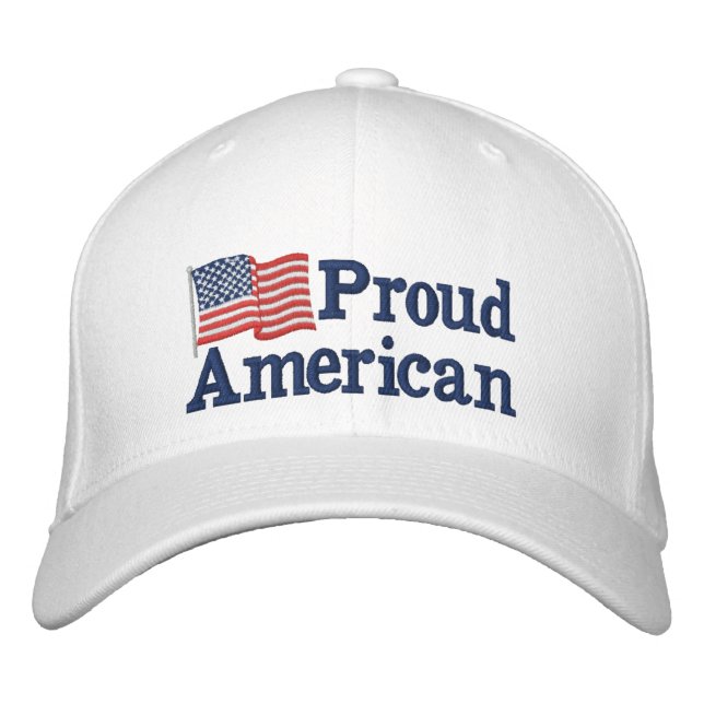 Proud American Flag W Embroidered Hat (Front)