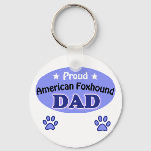 Proud American Foxhound Dad Key Ring