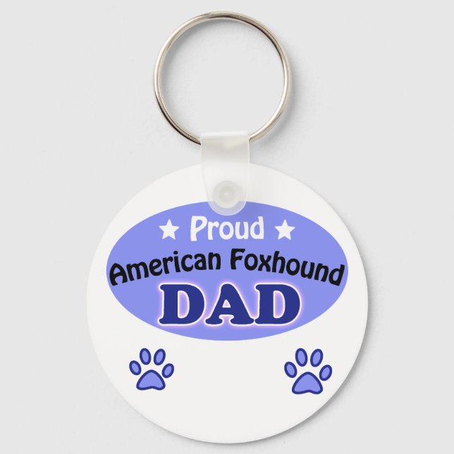 Proud American Foxhound Dad Key Ring (Front)