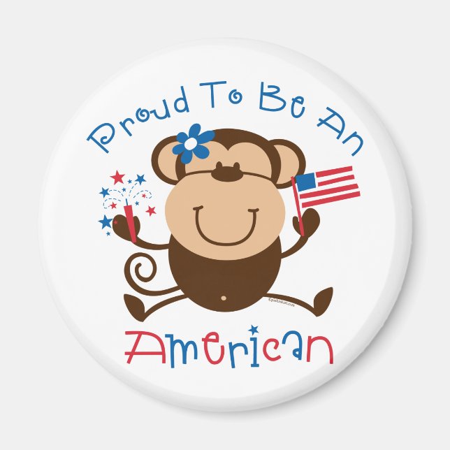 Proud American Girl Monkey Magnet (Front)