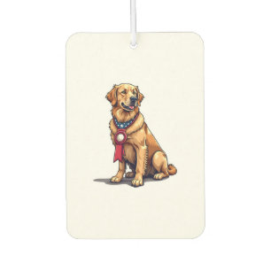 Proud American Golden Retriever Vintage Tee 4 Car Air Freshener
