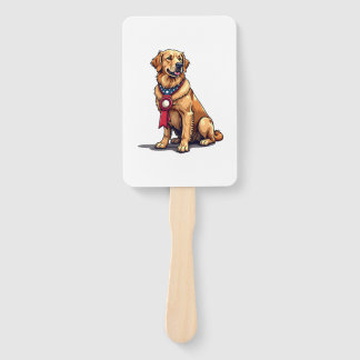Proud American Golden Retriever Vintage Tee 4 Hand Fan