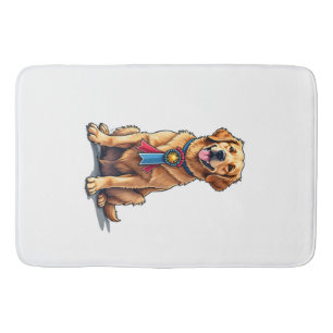 Proud American Golden Retriever Vintage Tee Bath Mat