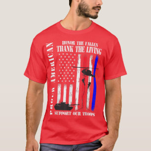Proud American Honour The Fallen Thank You Veteran T-Shirt